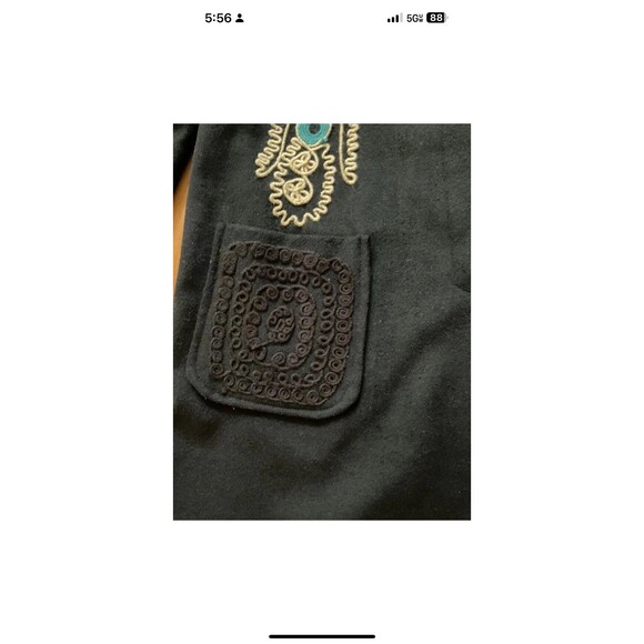 PRADA Women’s Sz 38 (4) Black Mid Length Coat 100% Wool Embroidered Vintage HTF - Picture 4 of 12